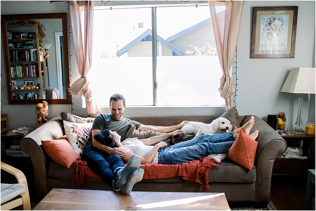 Cozy In Home Los Angeles Engagement Session
