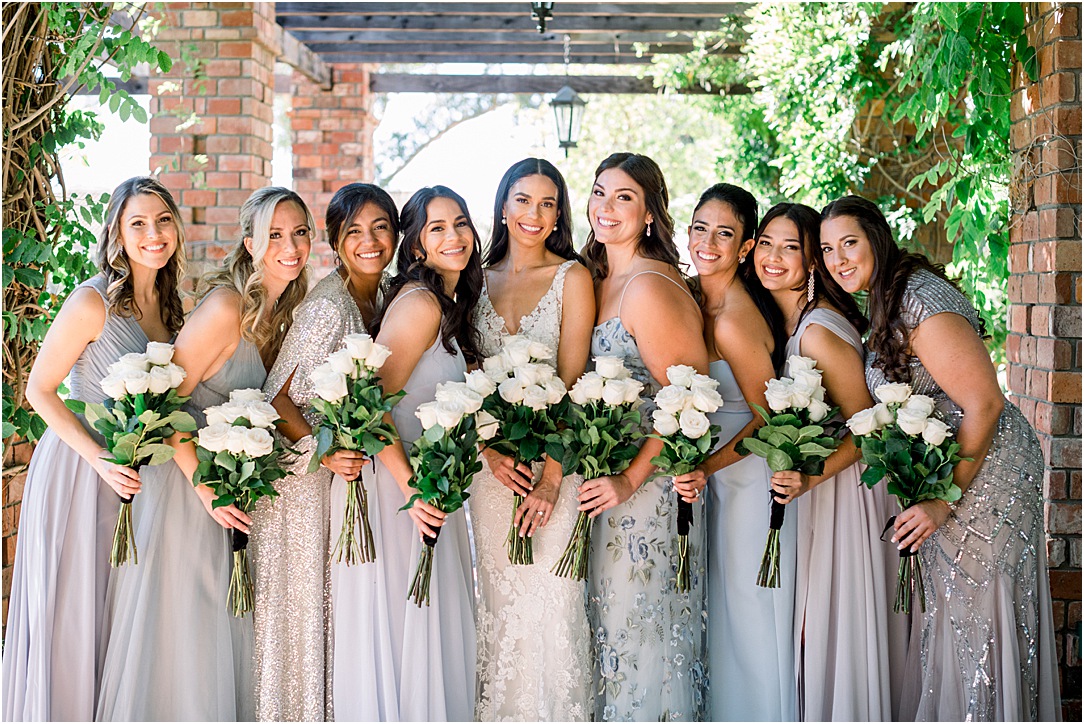 Bridesmaids in Belmond El Encanto Wedding in Santa Barbara, Ca