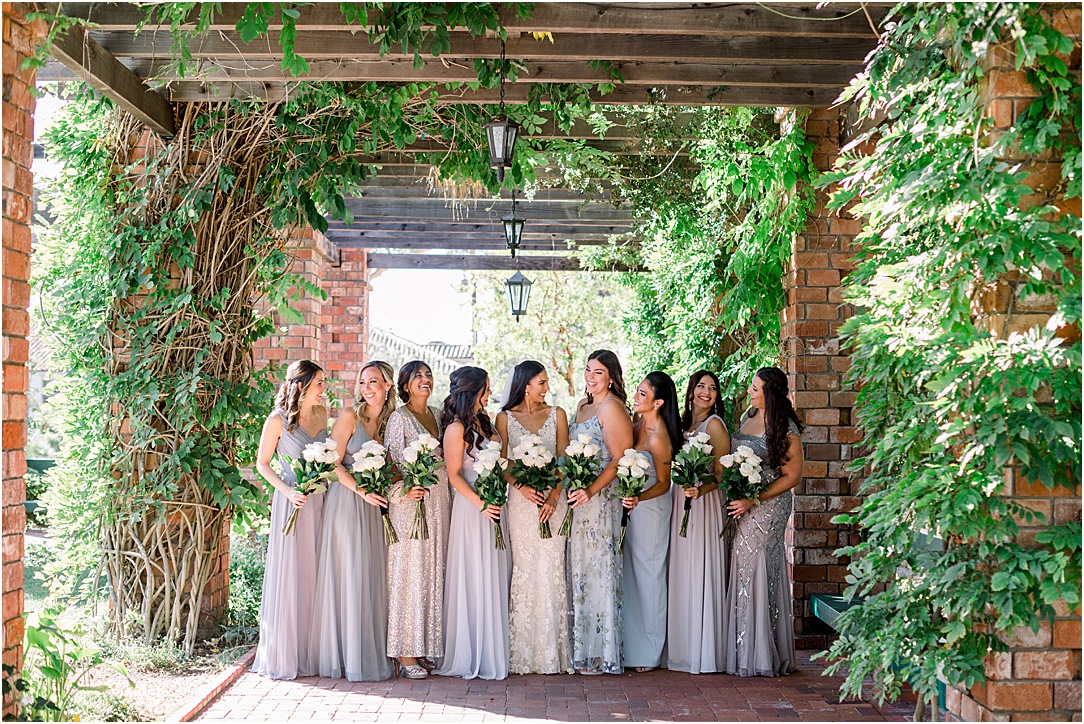 Bridesmaids in Belmond El Encanto Wedding in Santa Barbara, Ca