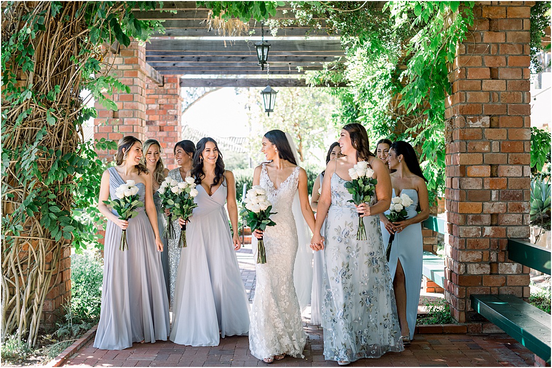 Bridesmaids in Belmond El Encanto Wedding in Santa Barbara, Ca
