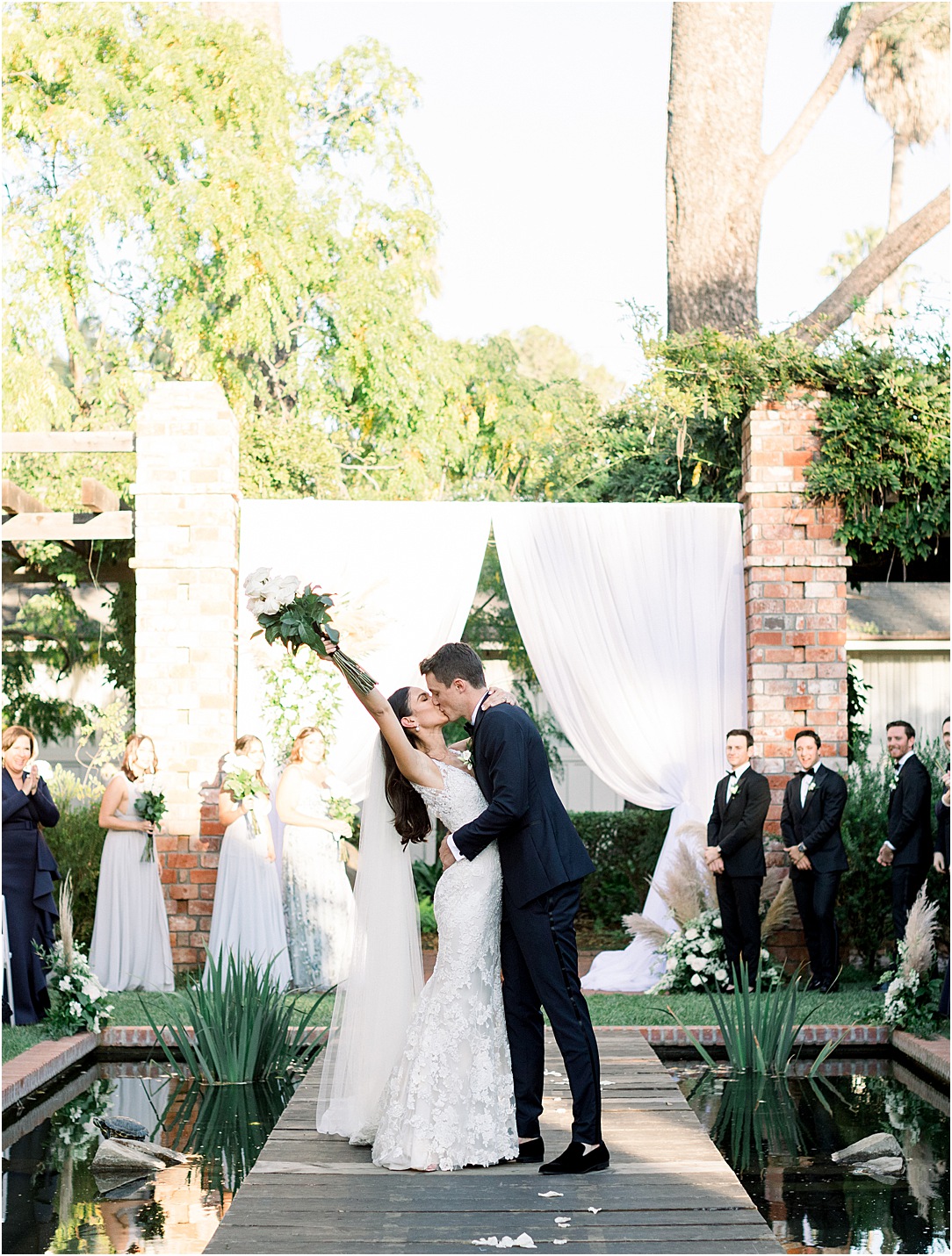 First Kiss & Ceremony Space at Belmond El Encanto Wedding in Santa Barbara, Ca