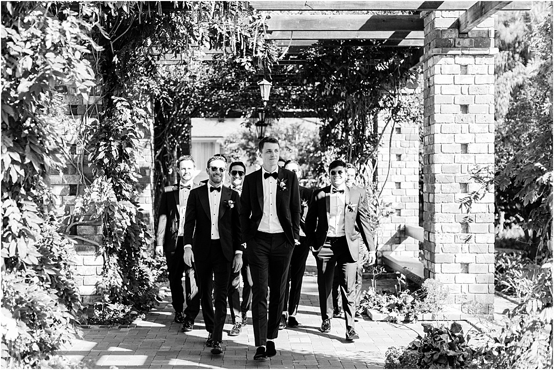 Groomsmen in Belmond El Encanto Wedding in Santa Barbara, Ca