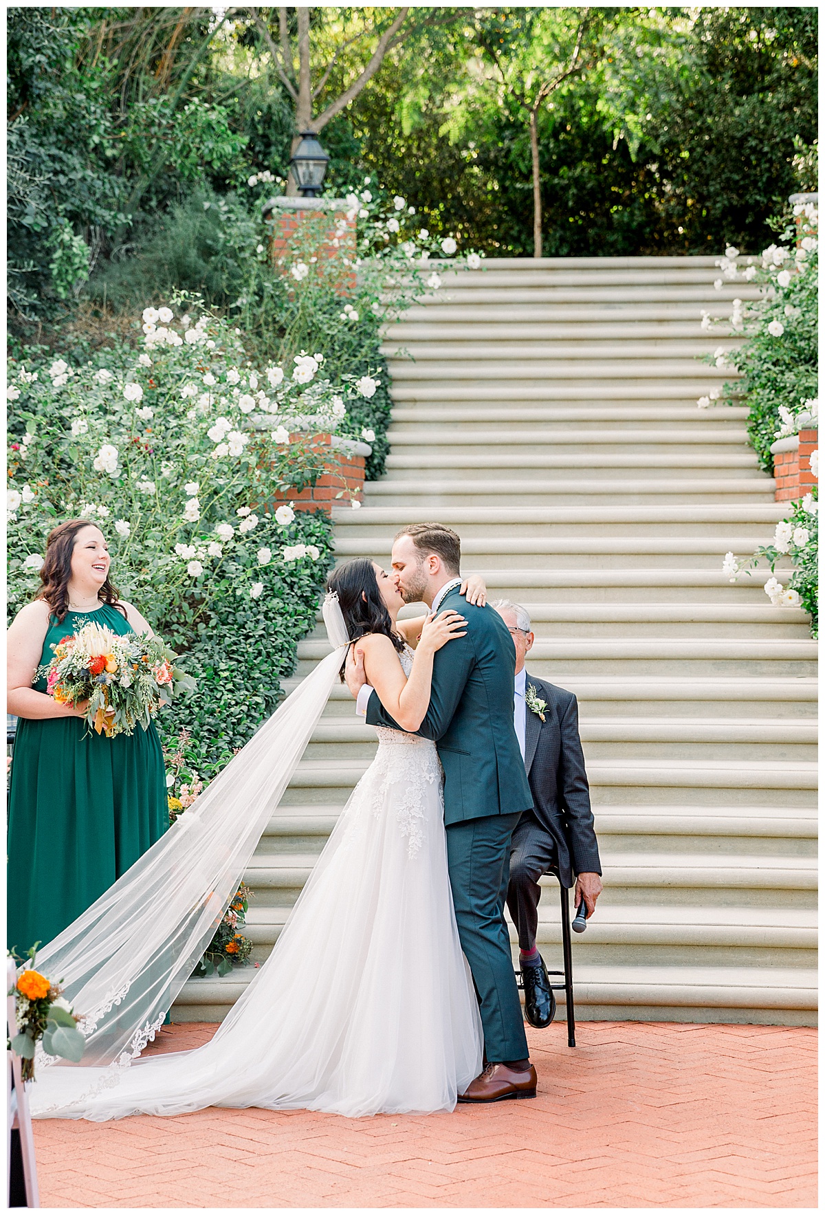 Ceremony Space & First Kiss at Quail Ranch in Simi Valley, Ca