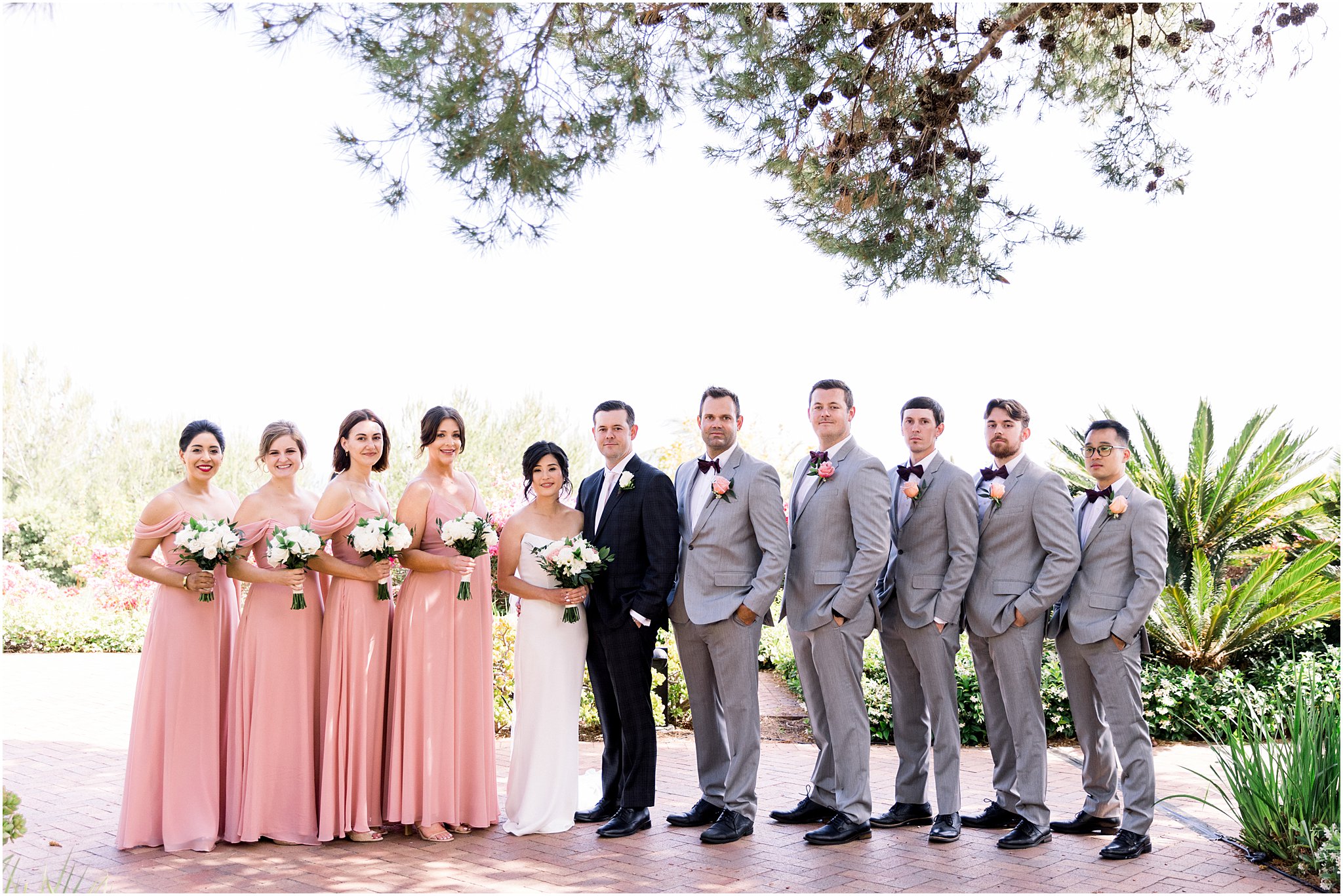 Wedding party at a Terranea Resort wedding in Rancho Palos Verdes, Ca.