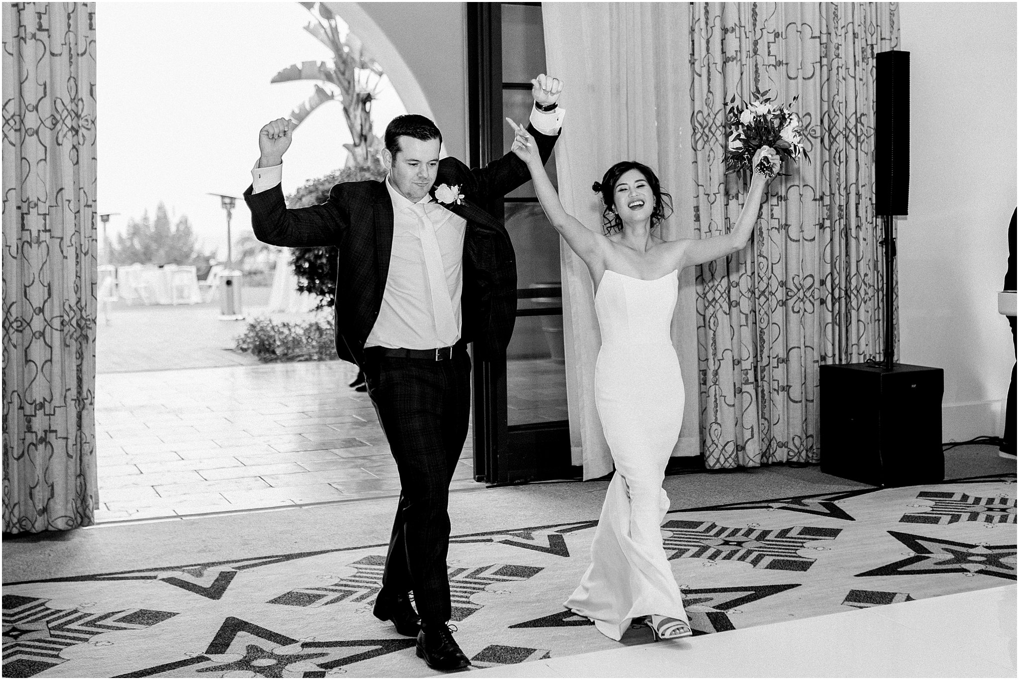 Bride and groom during grand entrance.