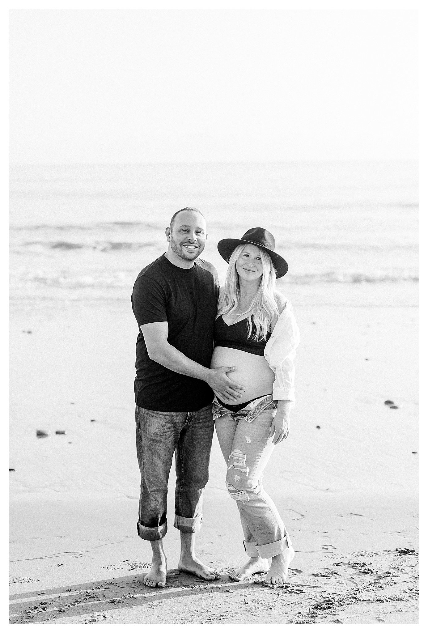 A pregnant couple during their maternity session in Malibu, Ca.
