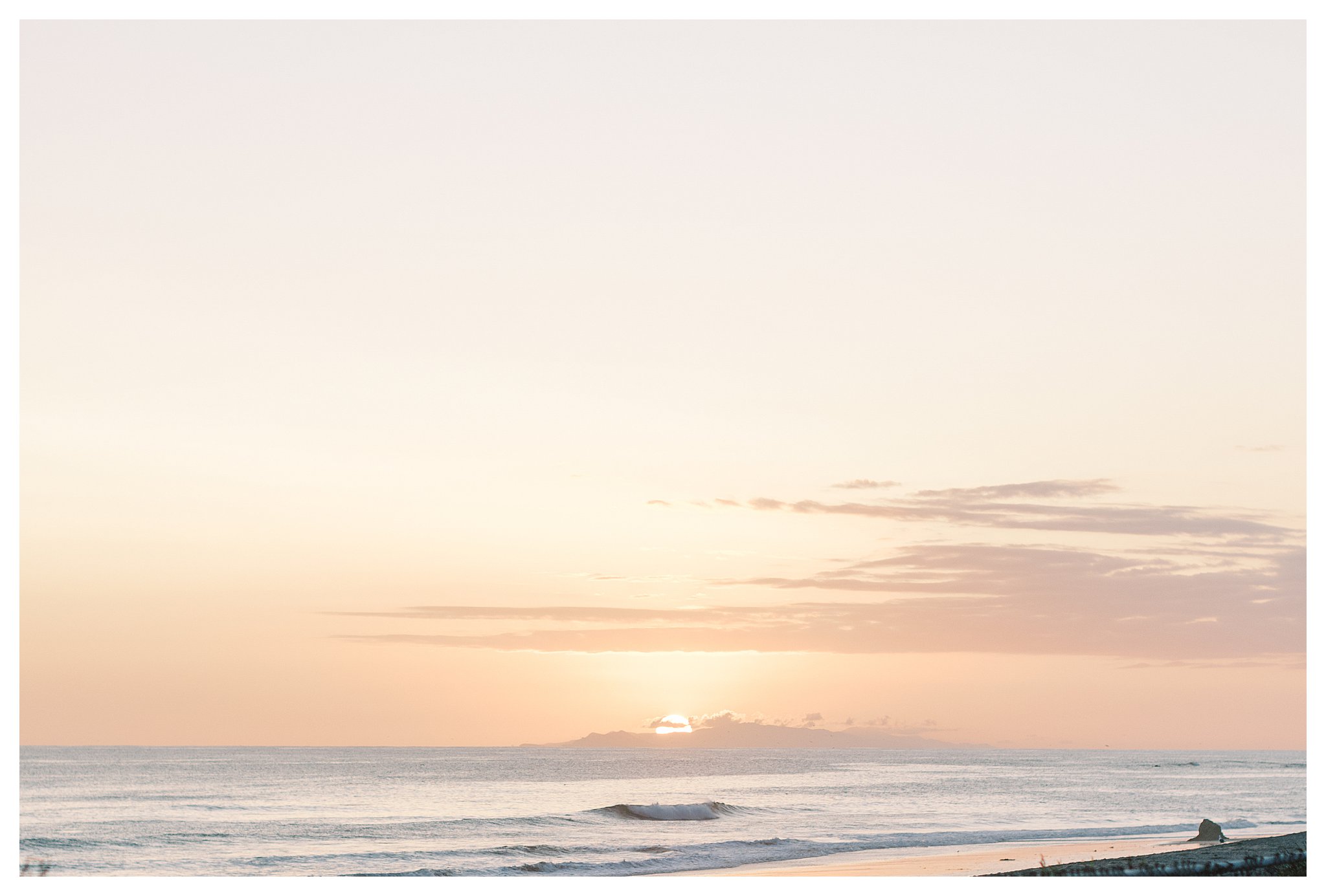 Golden hour sunset at Leo Carrillo Beach in Malibu, Ca
