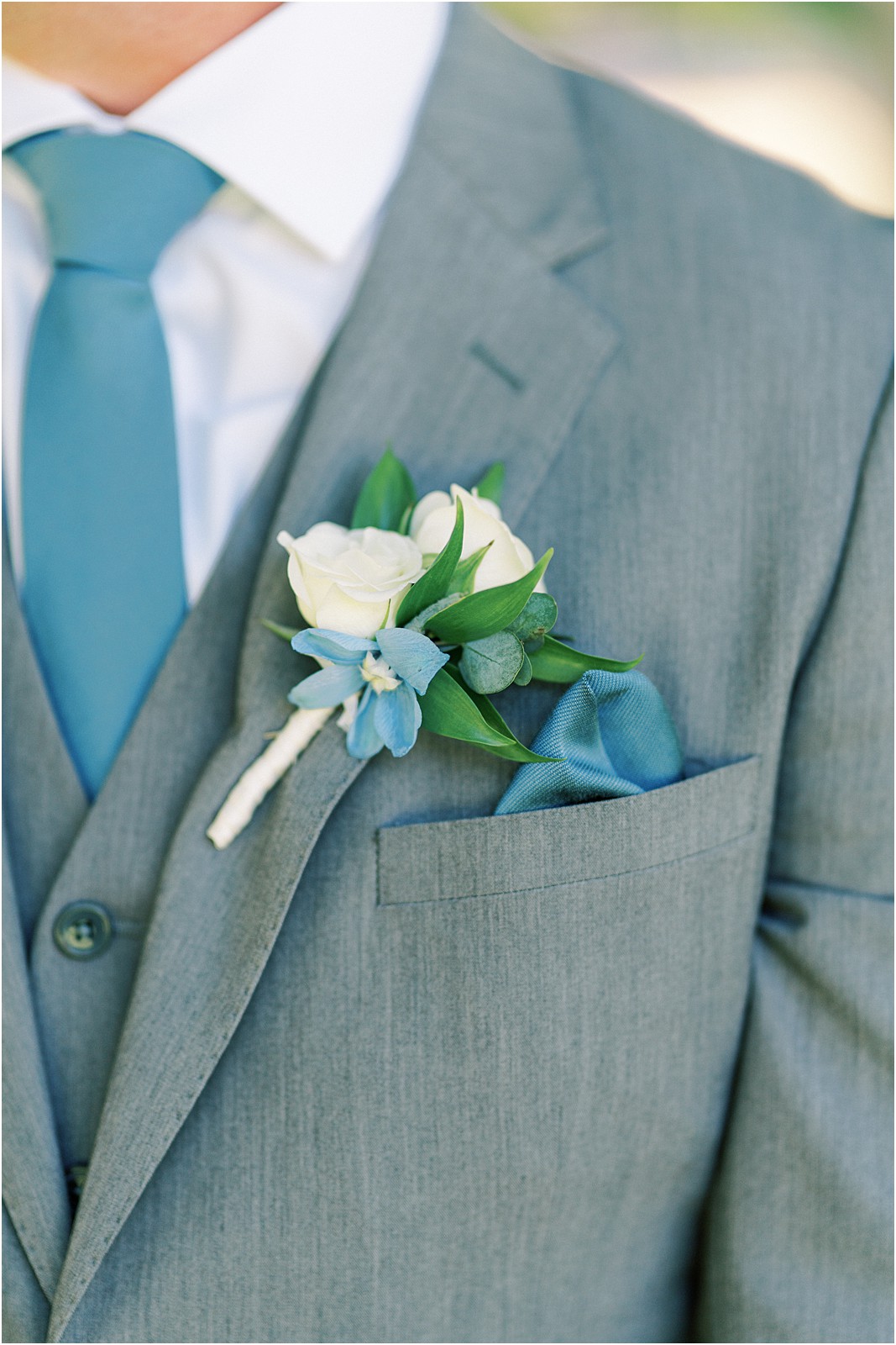 The grooms boutonniere on his wedding day.  