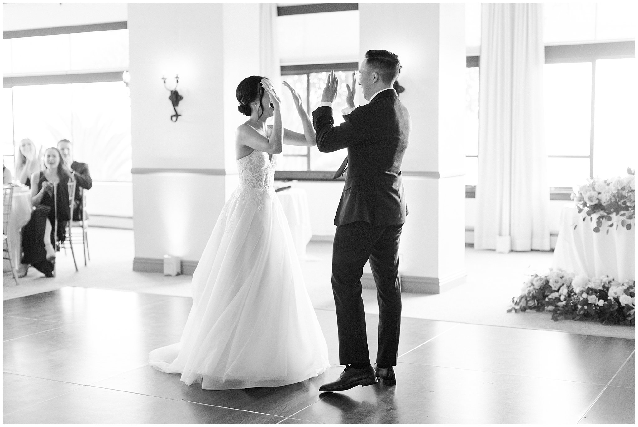 Bride and groom first dance in Pacific Palisades, Ca.