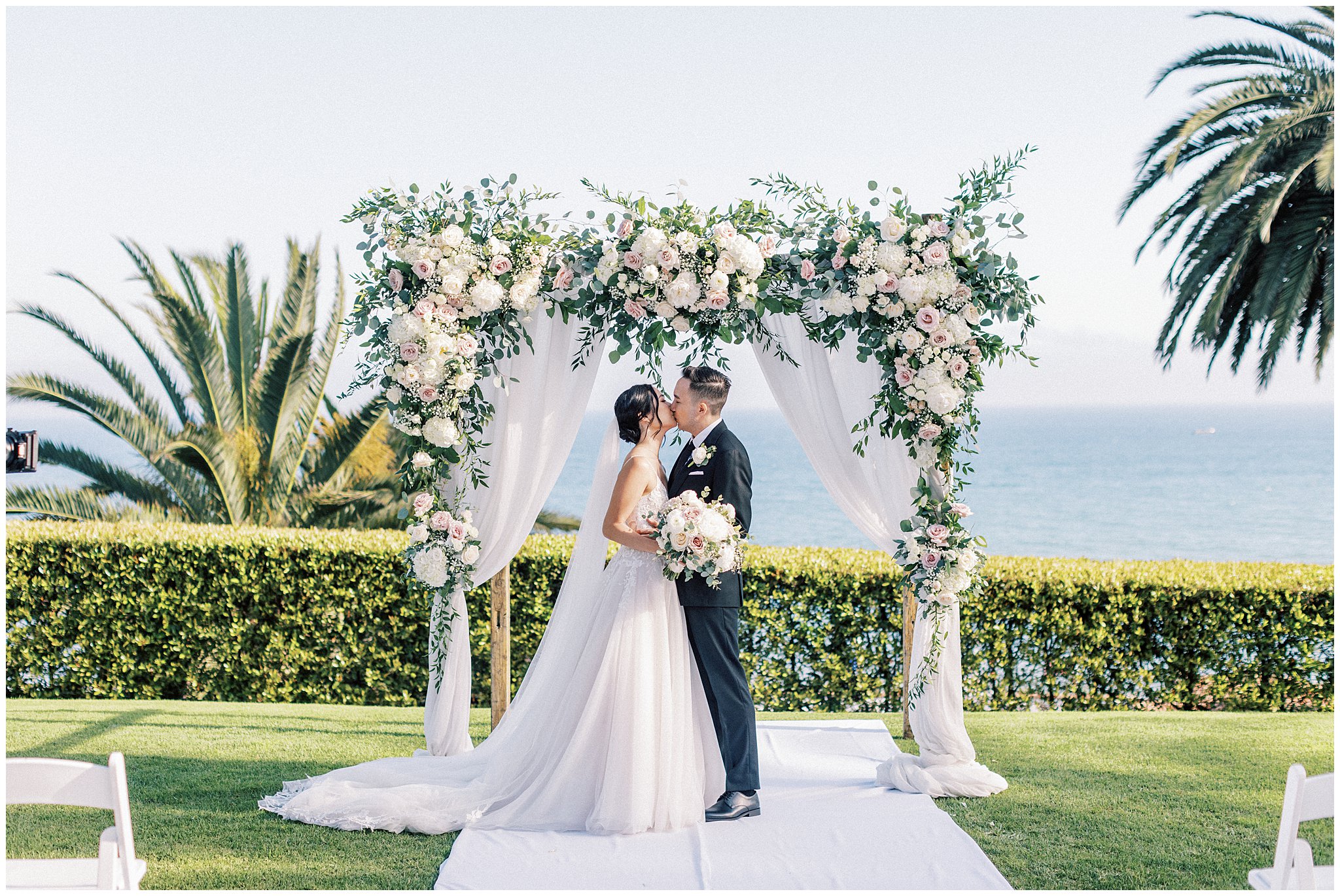 The first kiss at Bel Air Bay Club in Pacific Palisades, Ca.