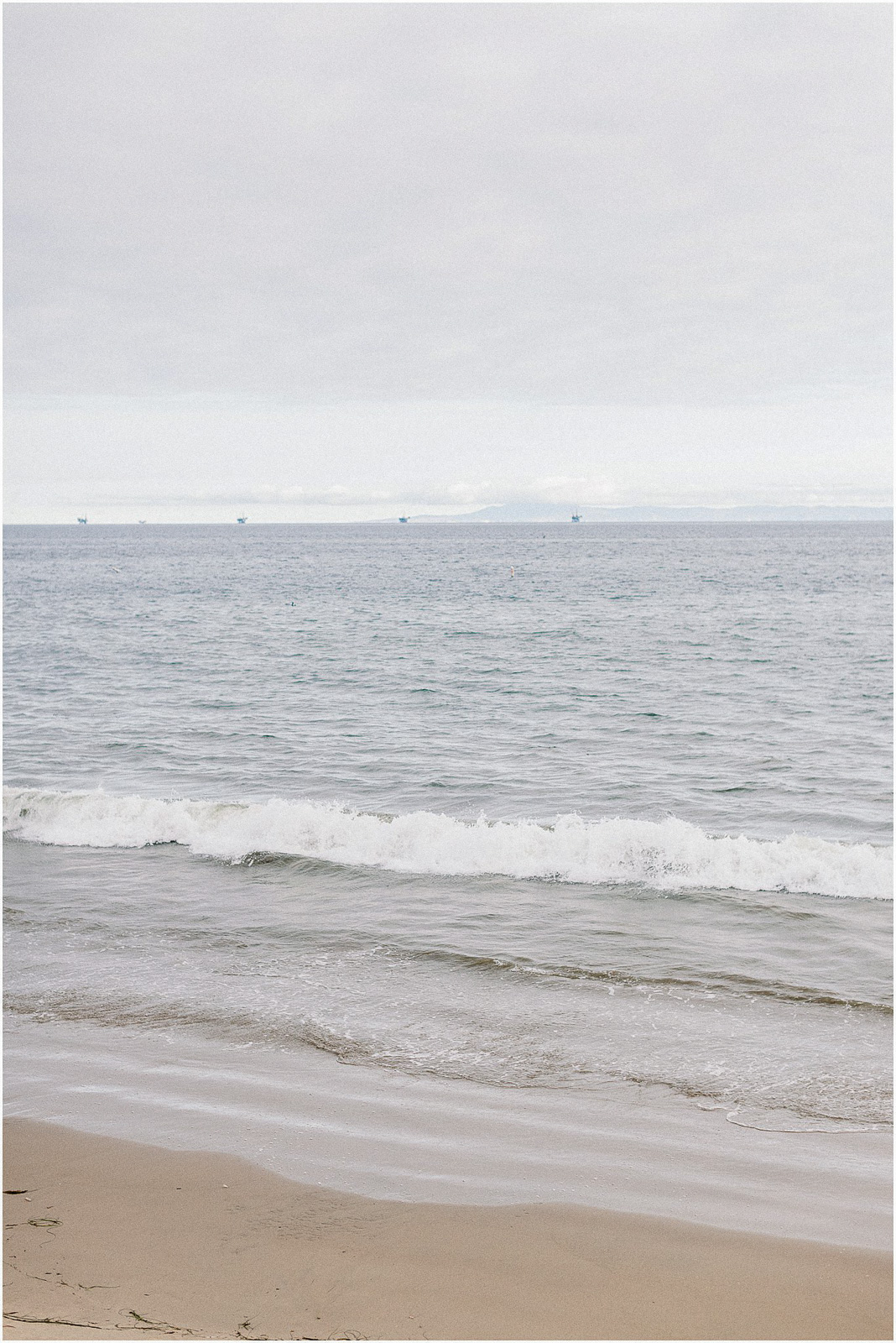 A view of the pacific ocean from Butterfly Beach in Montecito, Ca.