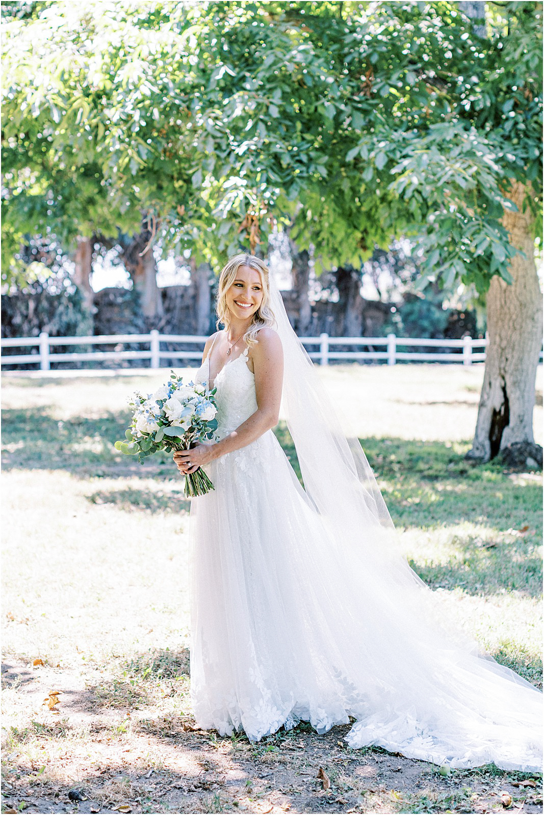 Bride during portraits at Walnut Grove wedding.  