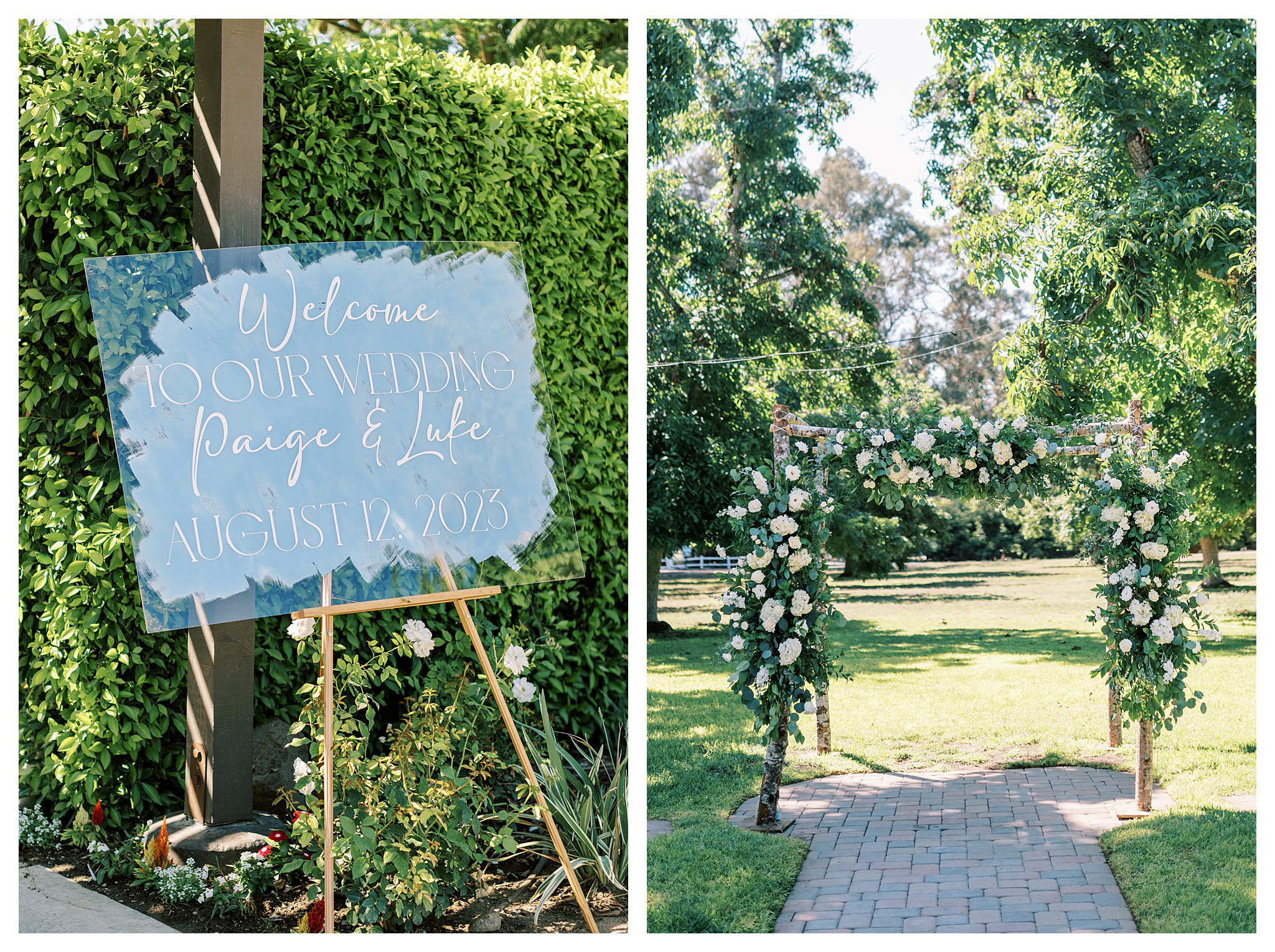 Signage of a Walnut Grove wedding in Moorpark, Ca.