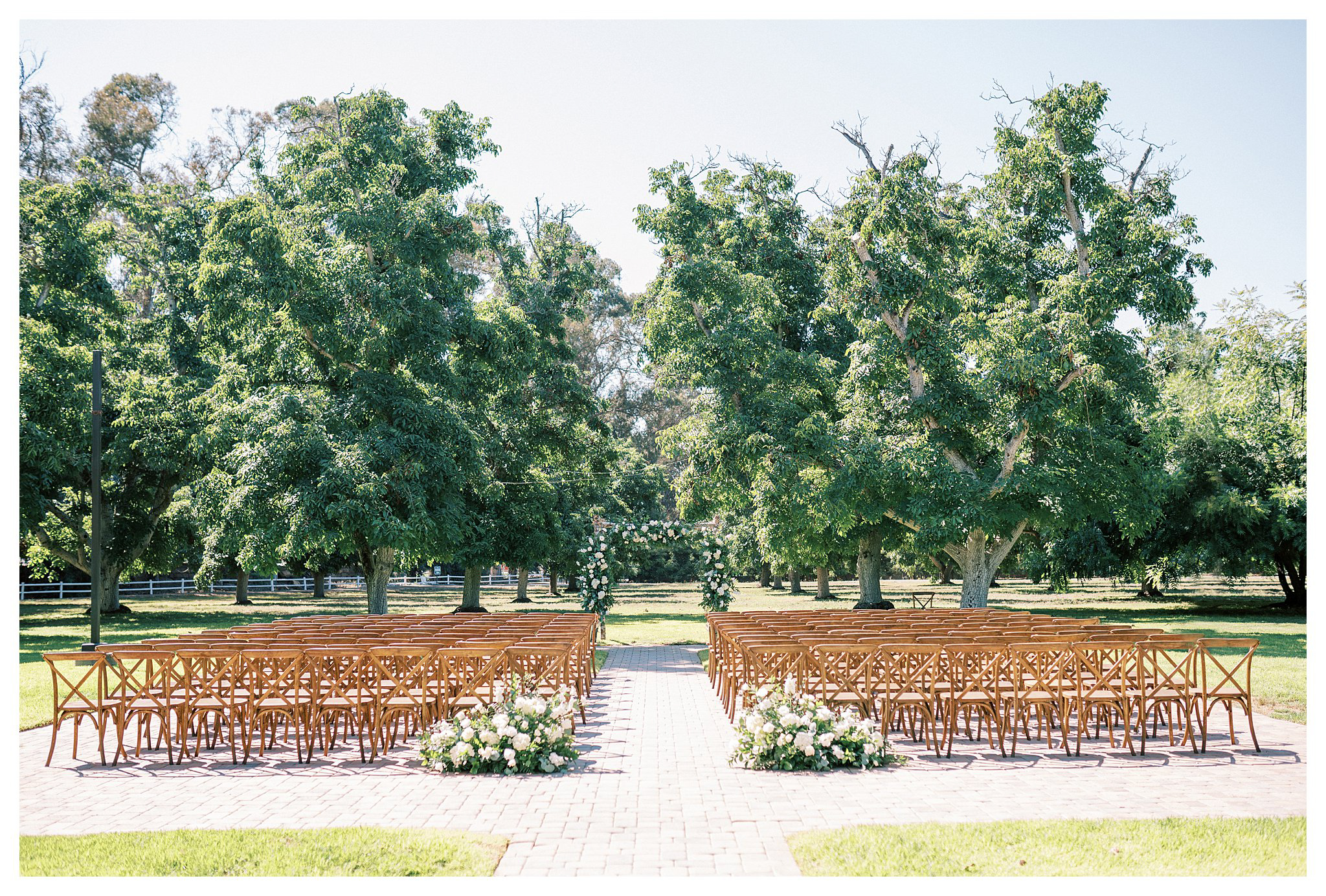 The ceremony before guests arrive at Walnut Grove in Moorpark, Ca.