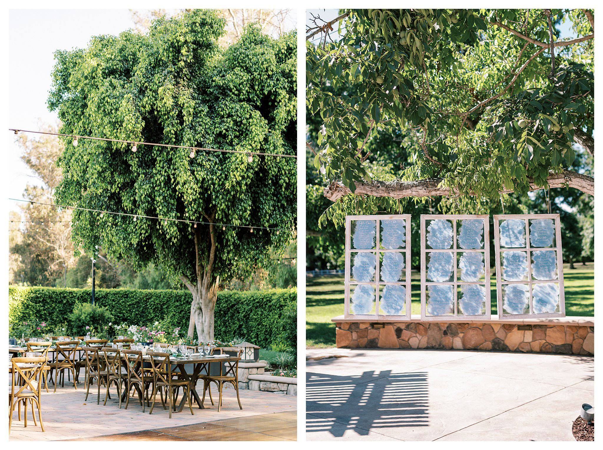 Reception details at Walnut Grove in Moorpark, Ca.