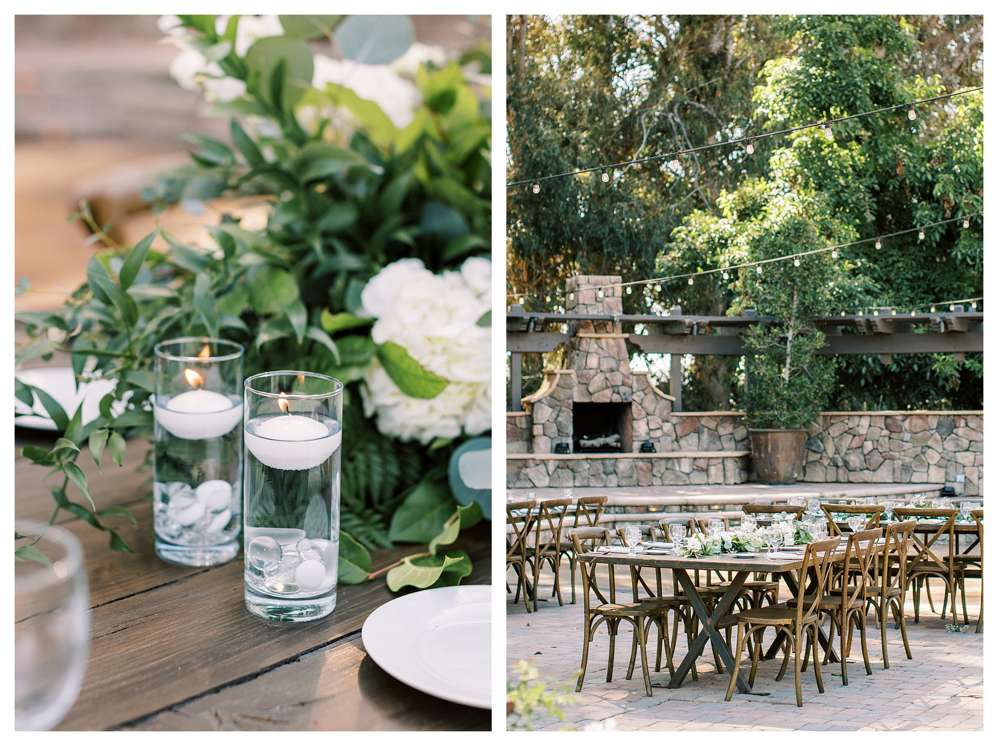 Reception details at Walnut Grove in Moorpark, Ca.