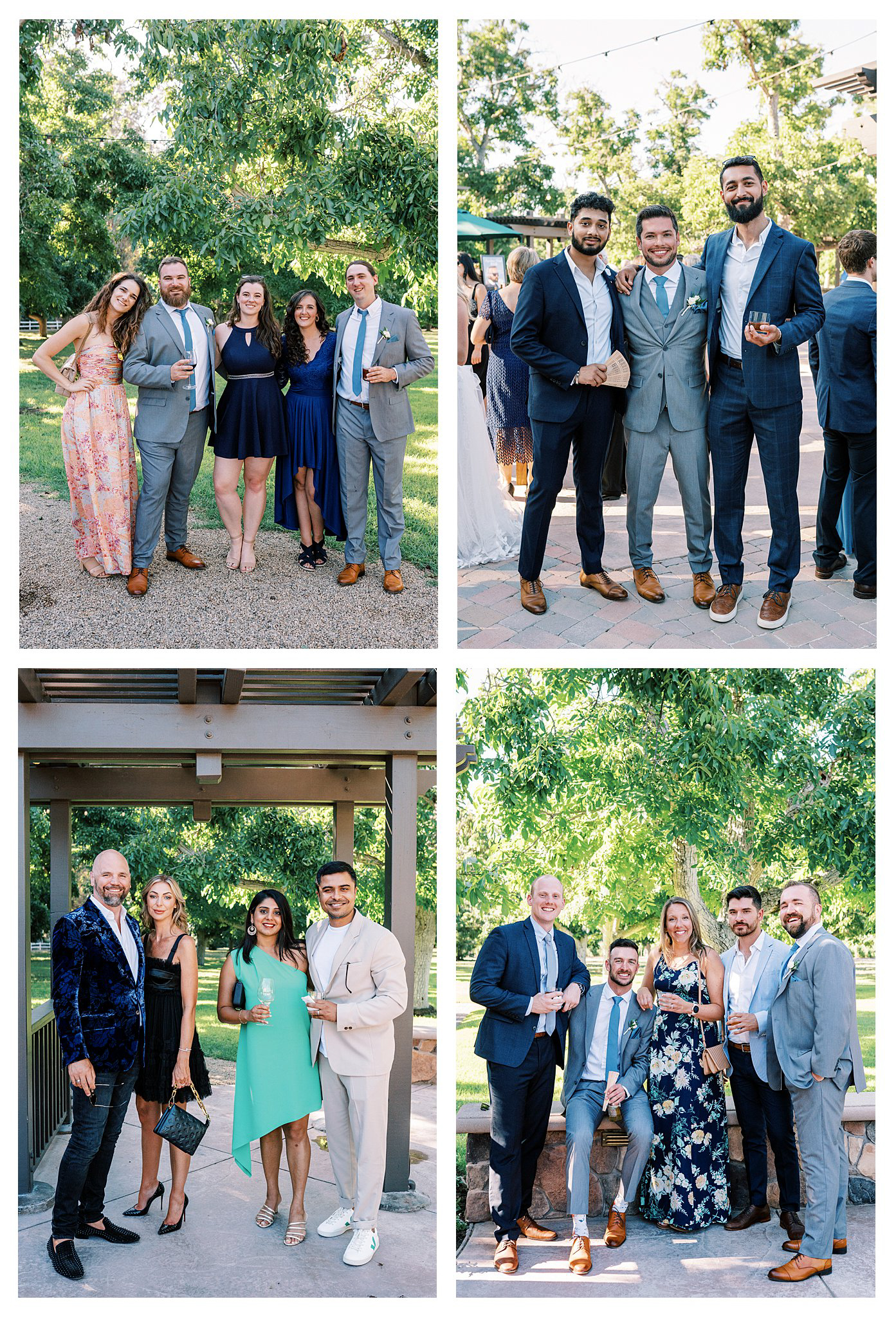 Wedding guests during cocktail hour in Moorpark, Ca.