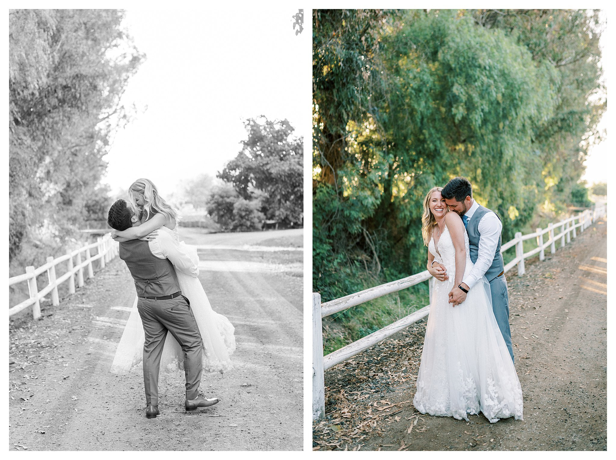 The groom picking up his bride during golden hour portraits at Walnut Grove.