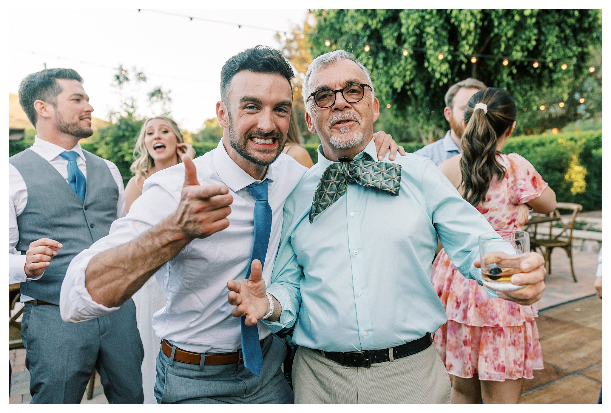 Guests having fun during the reception at Walnut Grove in Moorpark, Ca.