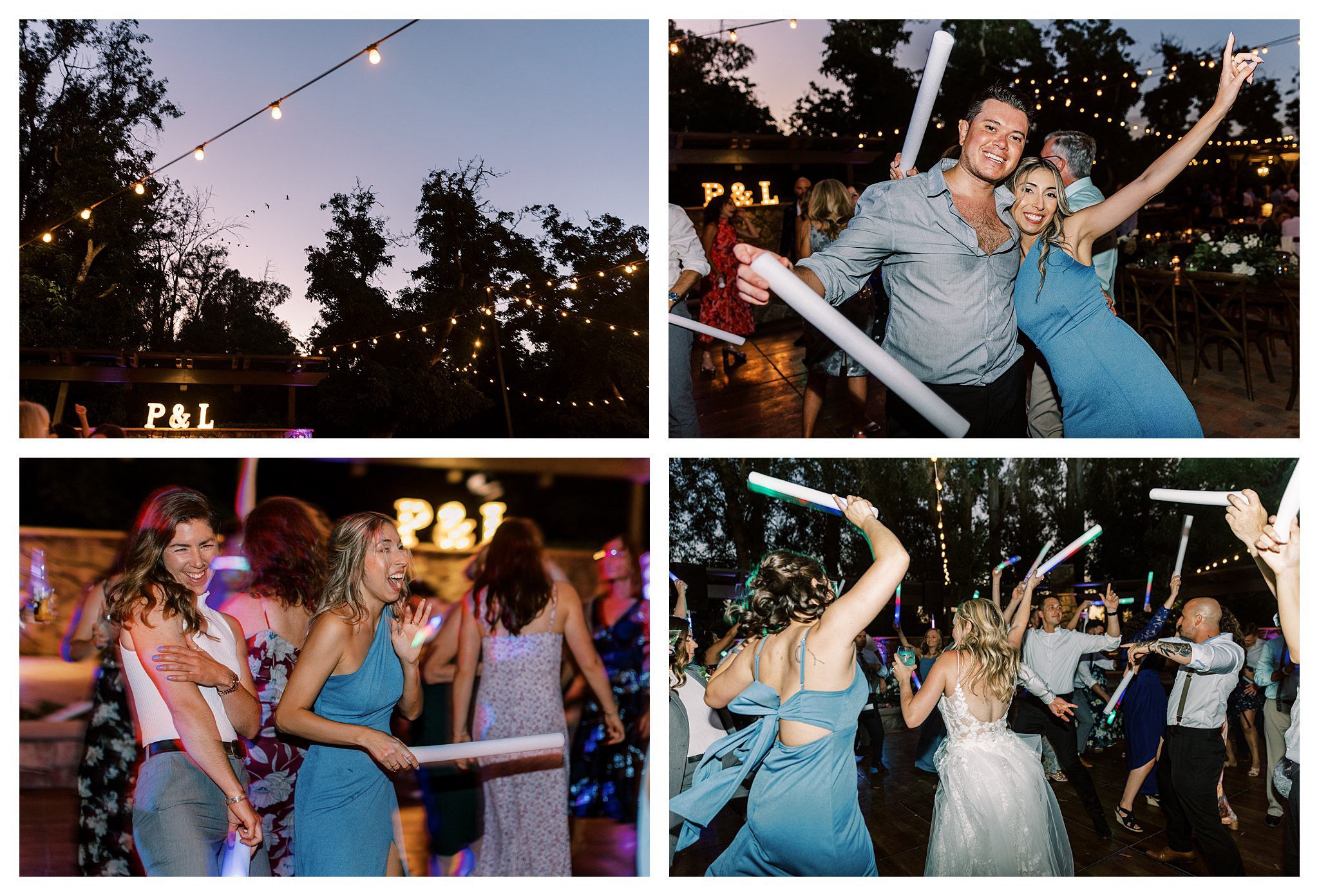 Night time during Walnut Grove wedding in Moorpark, Ca.