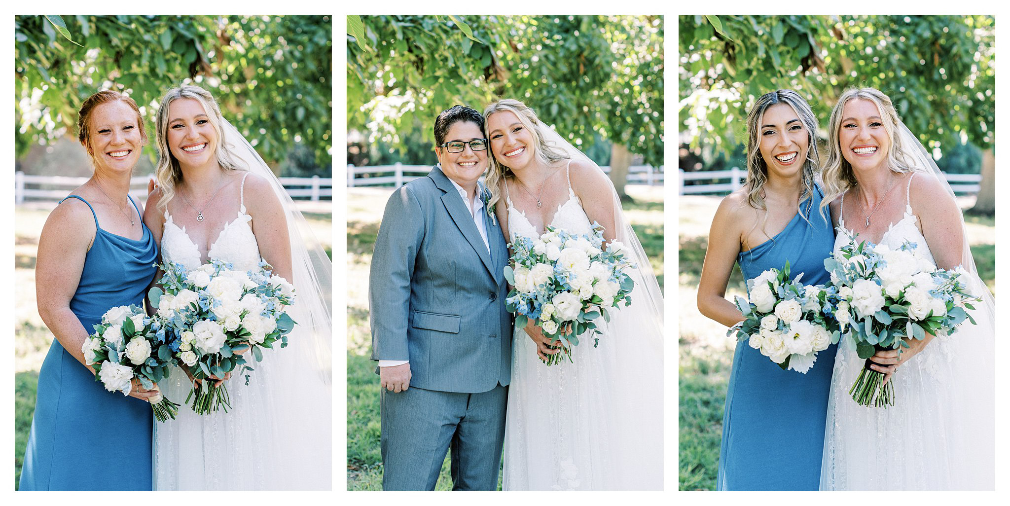 Bride with her bridesmaids at Walnut Grove in Moorpark, Ca.