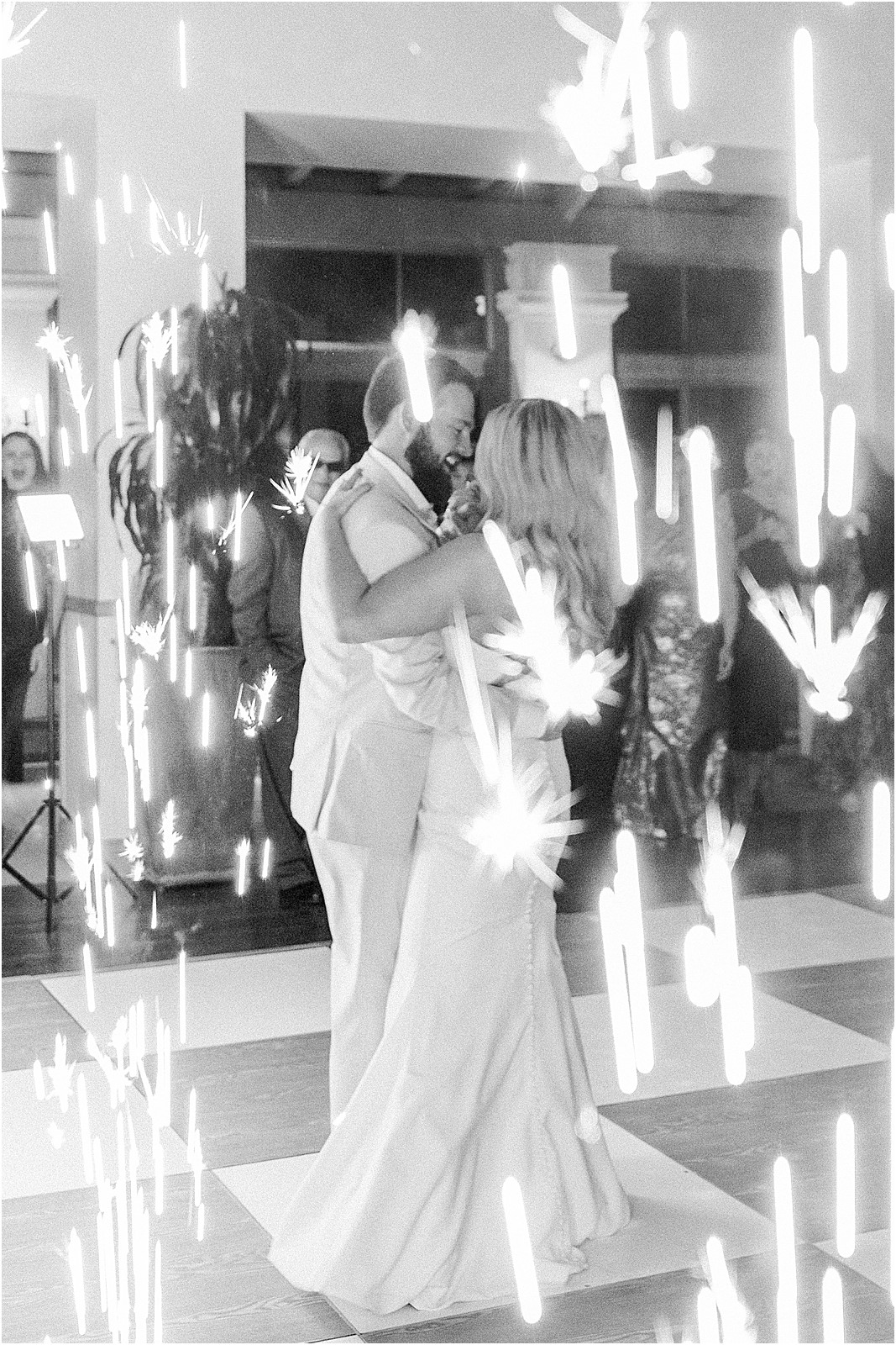 a happy moment framed by sparklers