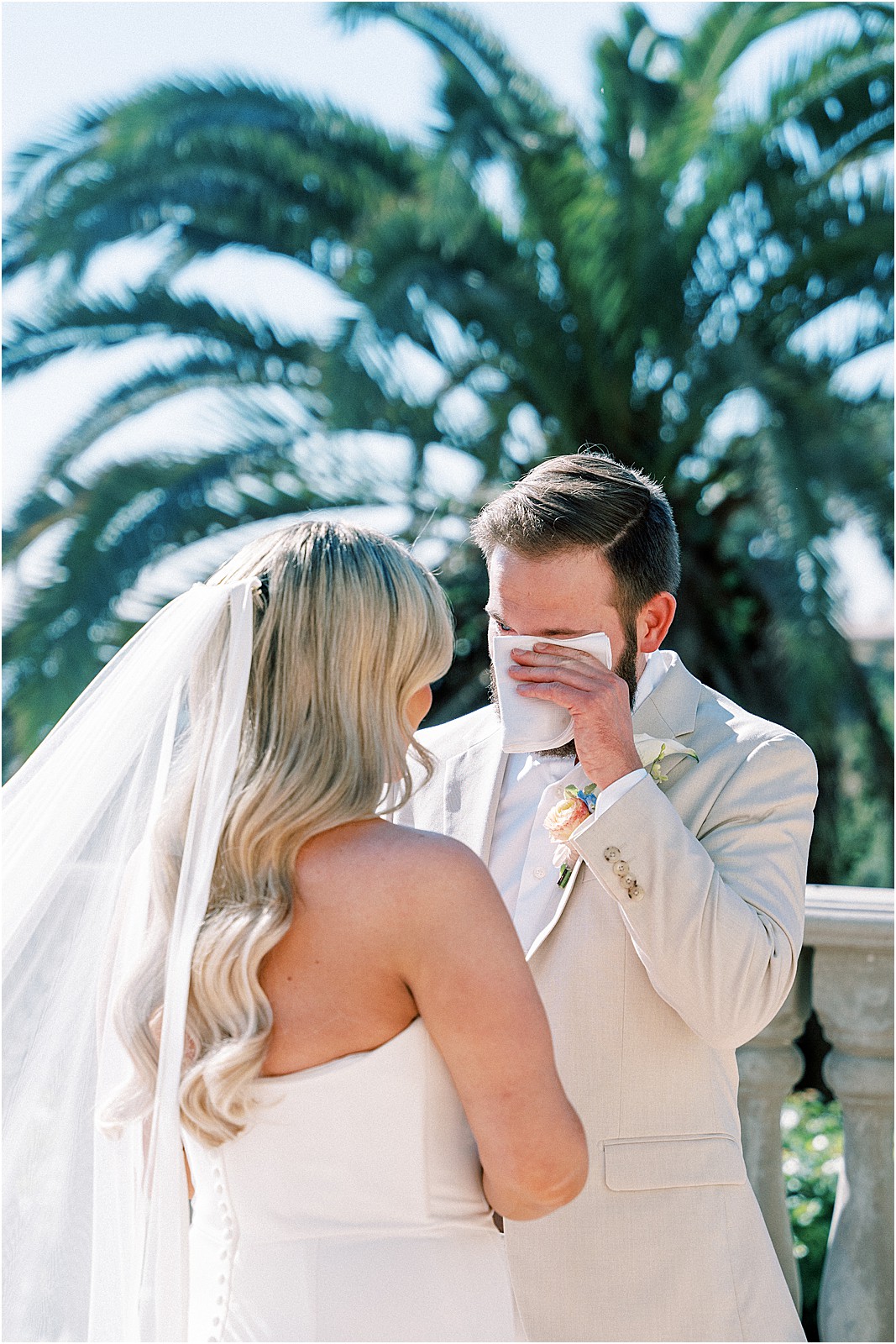 emotional first look moment at bel air bay club
